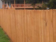 Refinished wood fence